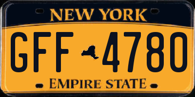 NY license plate GFF4780
