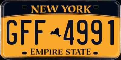 NY license plate GFF4991