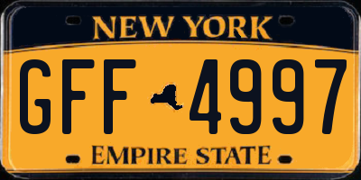 NY license plate GFF4997