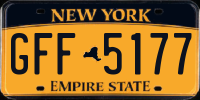 NY license plate GFF5177
