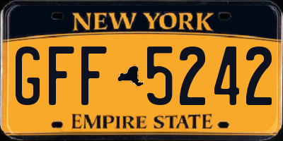 NY license plate GFF5242