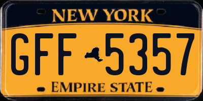 NY license plate GFF5357