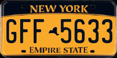 NY license plate GFF5633