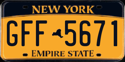 NY license plate GFF5671