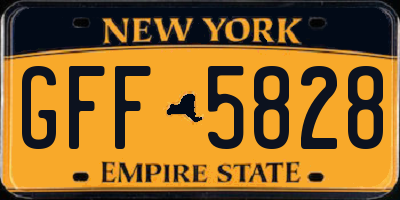NY license plate GFF5828