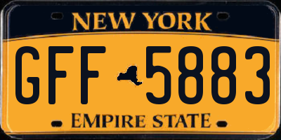 NY license plate GFF5883