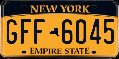 NY license plate GFF6045