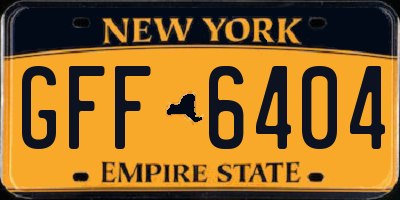 NY license plate GFF6404