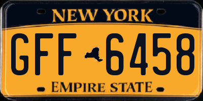NY license plate GFF6458