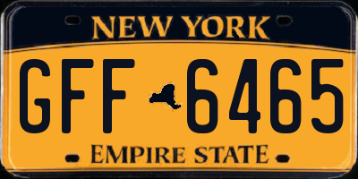 NY license plate GFF6465