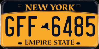 NY license plate GFF6485