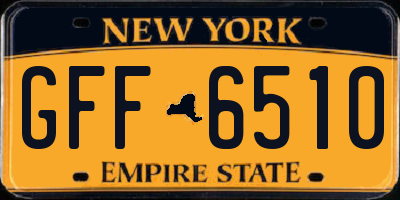 NY license plate GFF6510