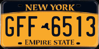 NY license plate GFF6513