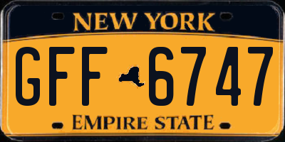 NY license plate GFF6747