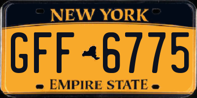 NY license plate GFF6775