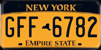 NY license plate GFF6782