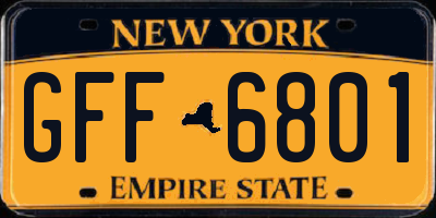 NY license plate GFF6801