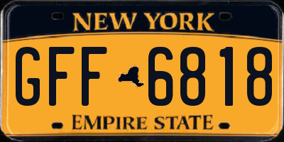 NY license plate GFF6818