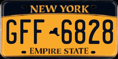 NY license plate GFF6828