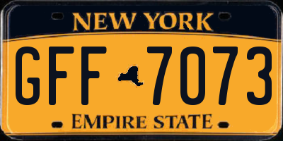 NY license plate GFF7073