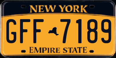 NY license plate GFF7189