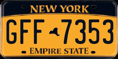 NY license plate GFF7353