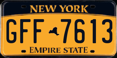 NY license plate GFF7613
