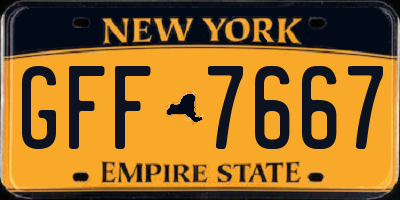 NY license plate GFF7667