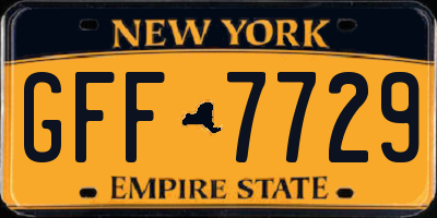 NY license plate GFF7729