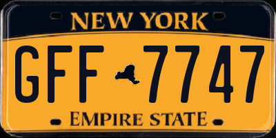 NY license plate GFF7747
