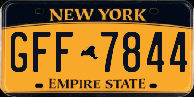 NY license plate GFF7844