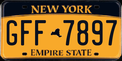 NY license plate GFF7897