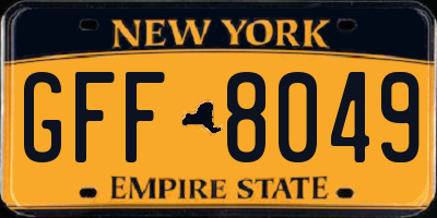 NY license plate GFF8049