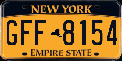 NY license plate GFF8154