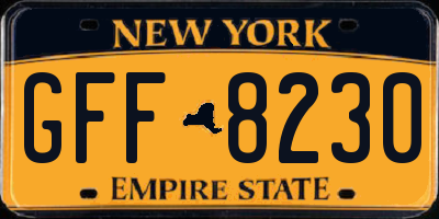 NY license plate GFF8230