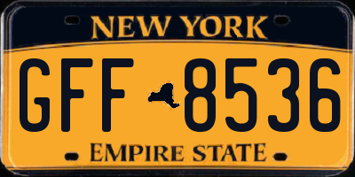 NY license plate GFF8536