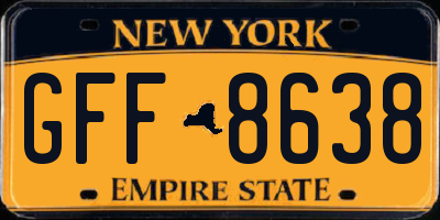 NY license plate GFF8638
