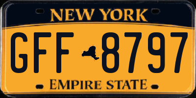 NY license plate GFF8797