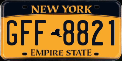NY license plate GFF8821