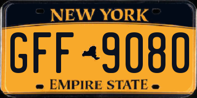 NY license plate GFF9080