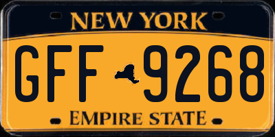 NY license plate GFF9268