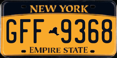 NY license plate GFF9368