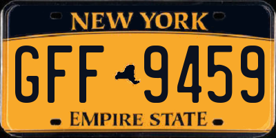 NY license plate GFF9459