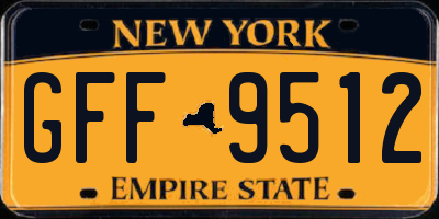 NY license plate GFF9512