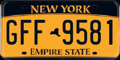 NY license plate GFF9581