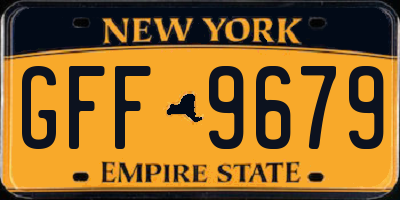 NY license plate GFF9679