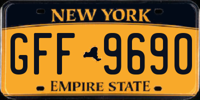 NY license plate GFF9690