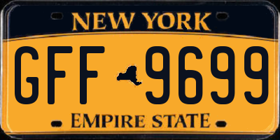 NY license plate GFF9699