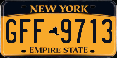 NY license plate GFF9713