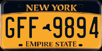 NY license plate GFF9894